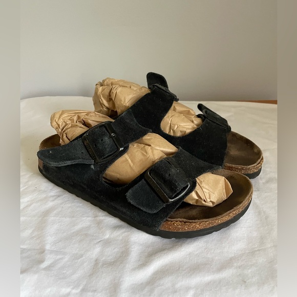 Birkenstock Arizona Black Suede Size 10 - Picture 2 of 6